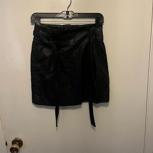 Free People Black Mini Skirt with Tie Front for Night Out